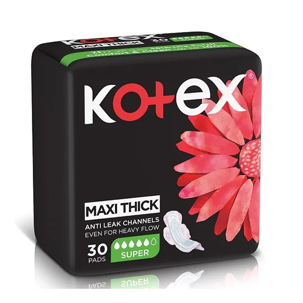 Kotex Maxi Super Pads with Wings 30 Pads