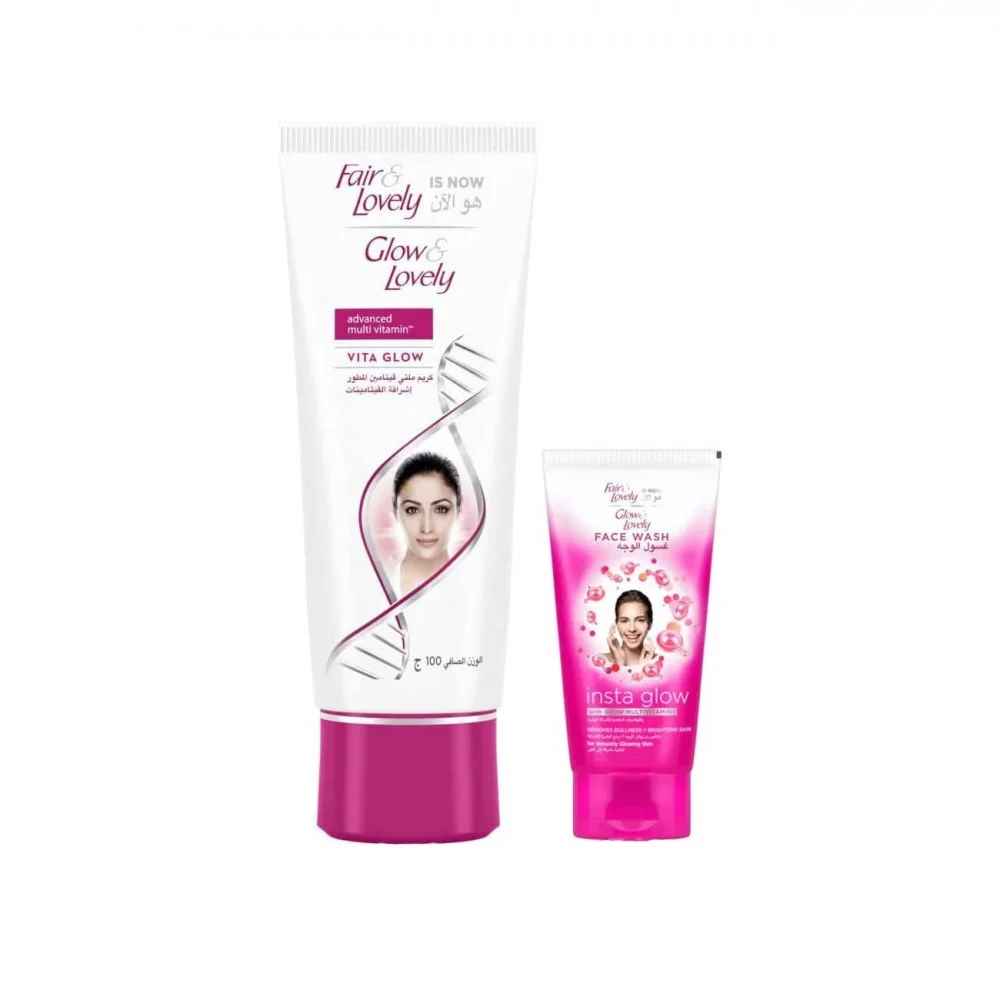 Glow & Lovely Vitamin Cream 100ml Vitaglo + Face Wash 45ml Free