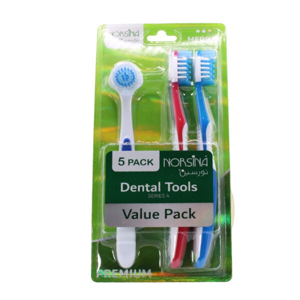 Norsina Toothbrush Set with Tongue Brush Series 4, Pack