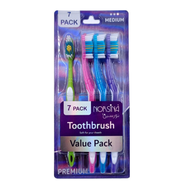 Norsina Soft Toothbrush Pack of 7, Economic Pack
