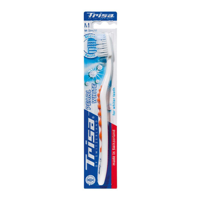 Trisa Toothbrush Pearl White Medium