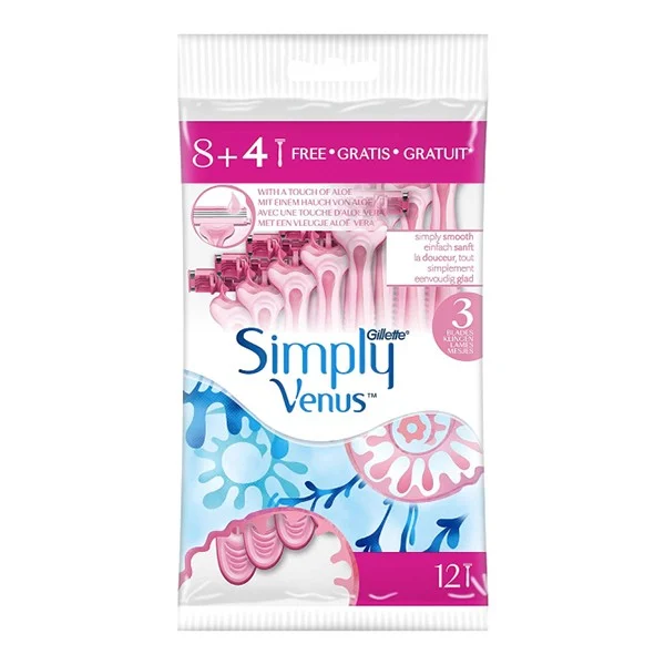 Gillette Simply Venus 3 Razor 8+4 Free