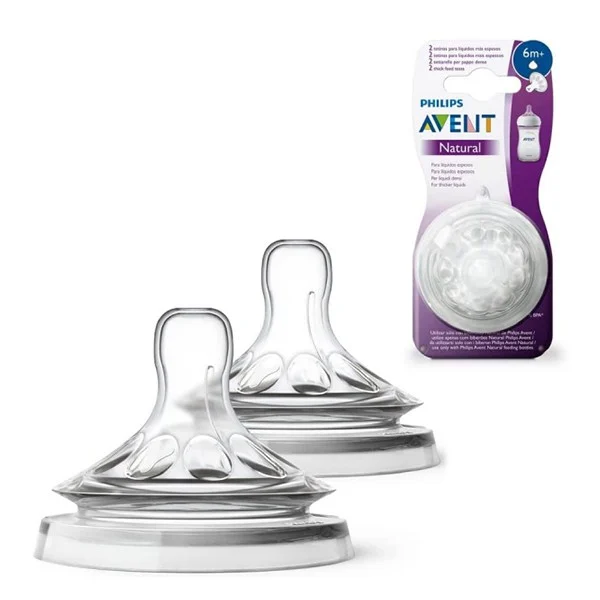 Philips Avent Natural Nipple For Thicker Fluids 6m+ 2X