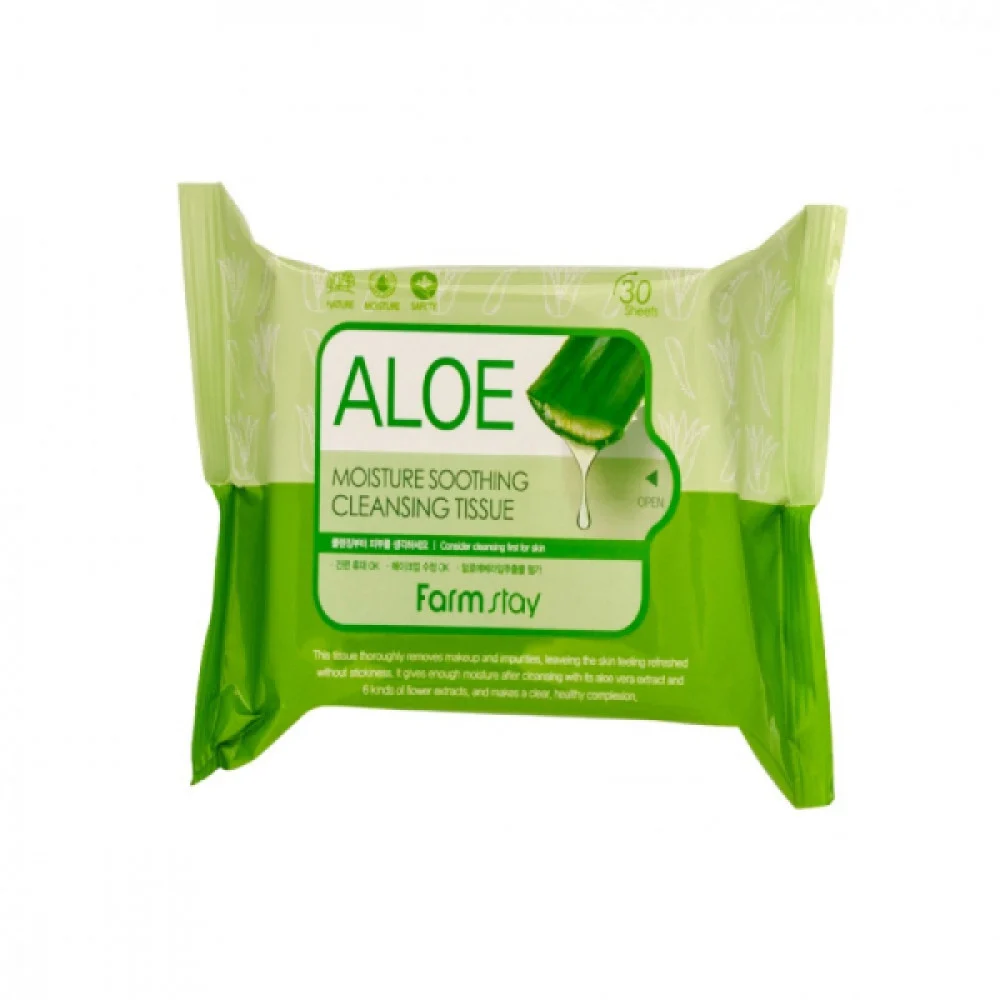 FARMSTAY ALOE MOISTURE SOOTHING CLEANSING TISSUE