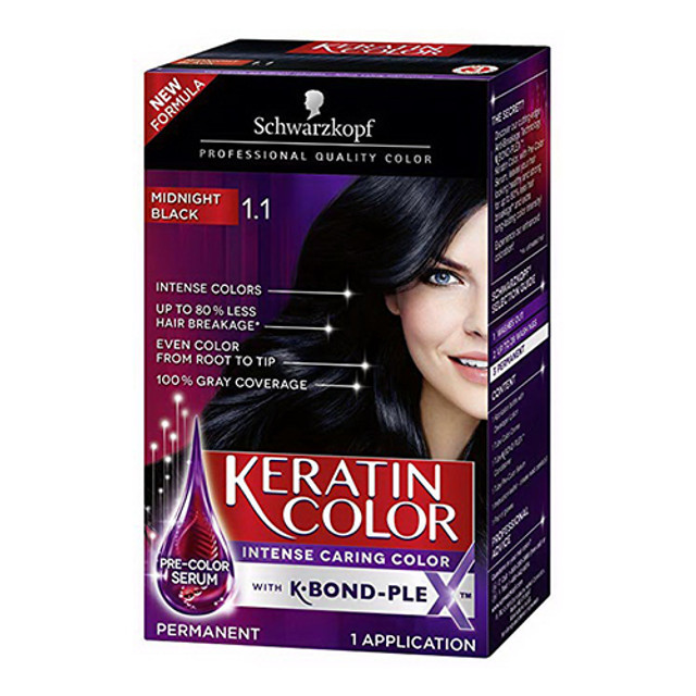 Schwarzkopf Keratin Color Anti-Aging Hair Color * Midnight Black 1.1
