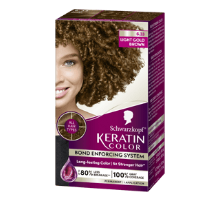 Schwarzkopf Keratin Permanent Hair Color * 6.33 Light Gold Brown