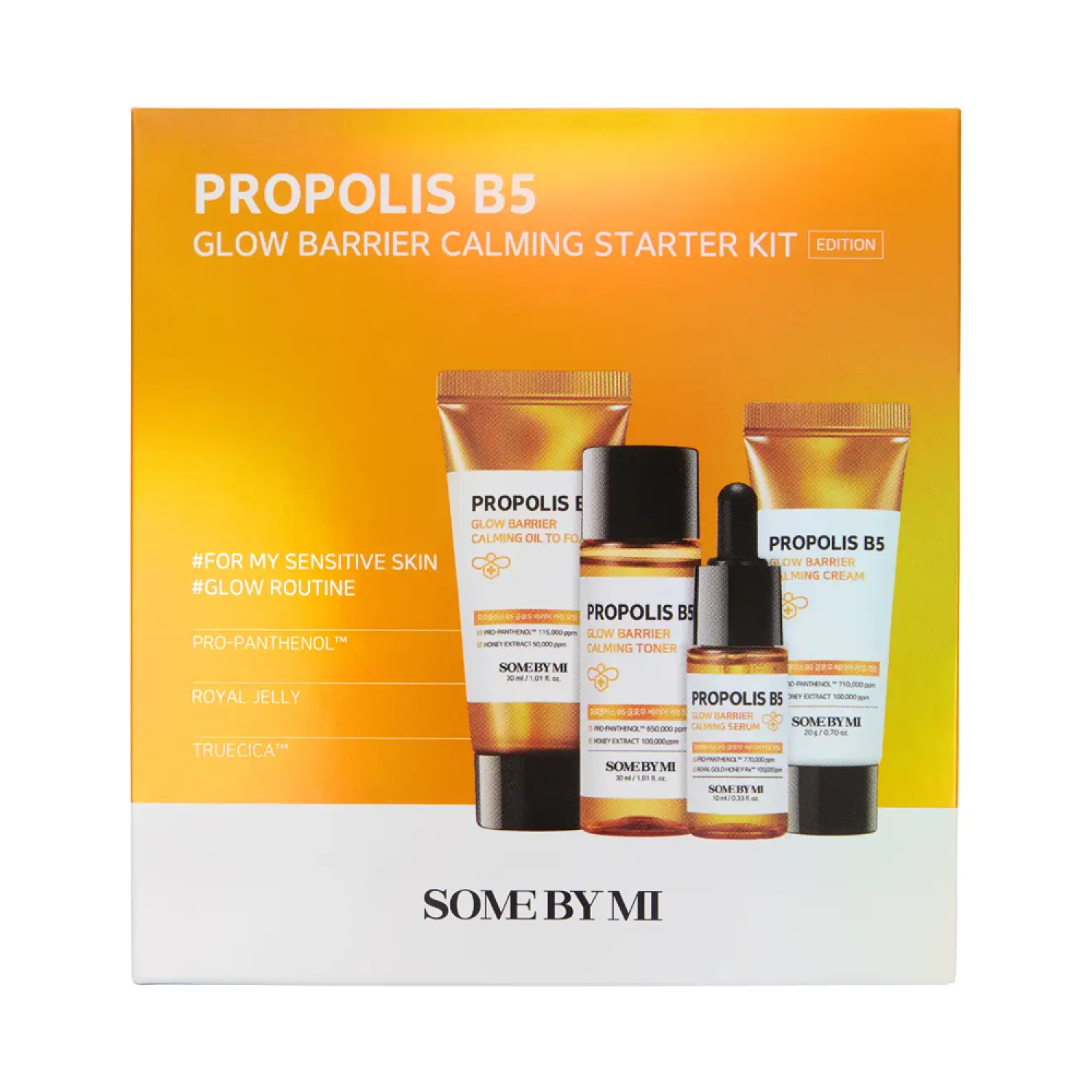 SOME BY MI PROPOLIS TRAIL KIT [Foam Cleanser 30ml, Toner 30ml, Serum 10ml, Cream