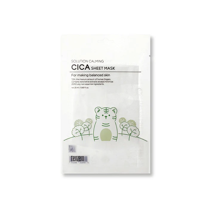TENZERO SOLUTION CALMING CICA SHEET MASK