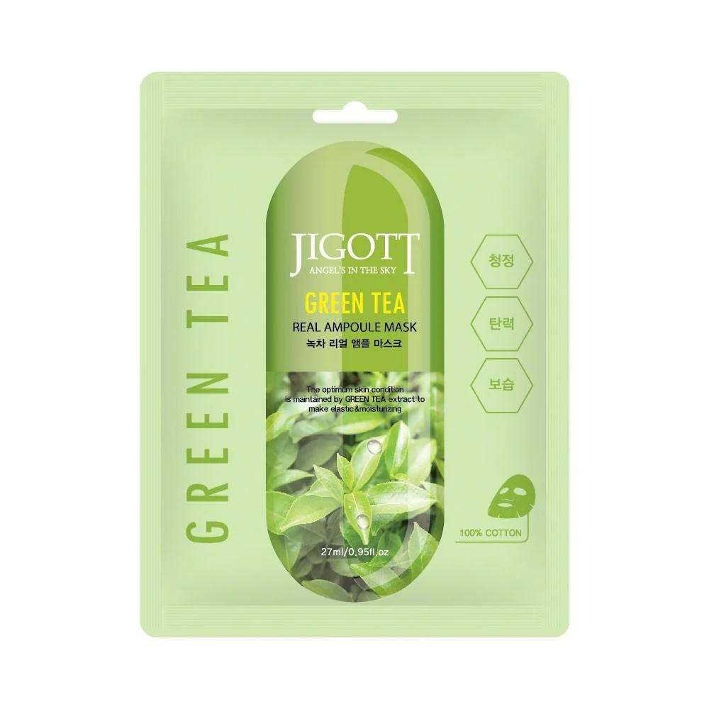 JIGOTT GREEN TEA REAL AMPOULE MASK