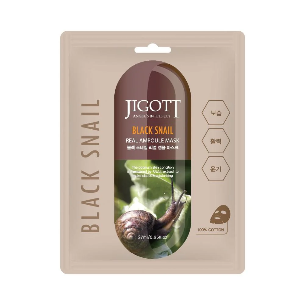 JIGOTT BLACK SNAIL REAL AMPOULE MASK