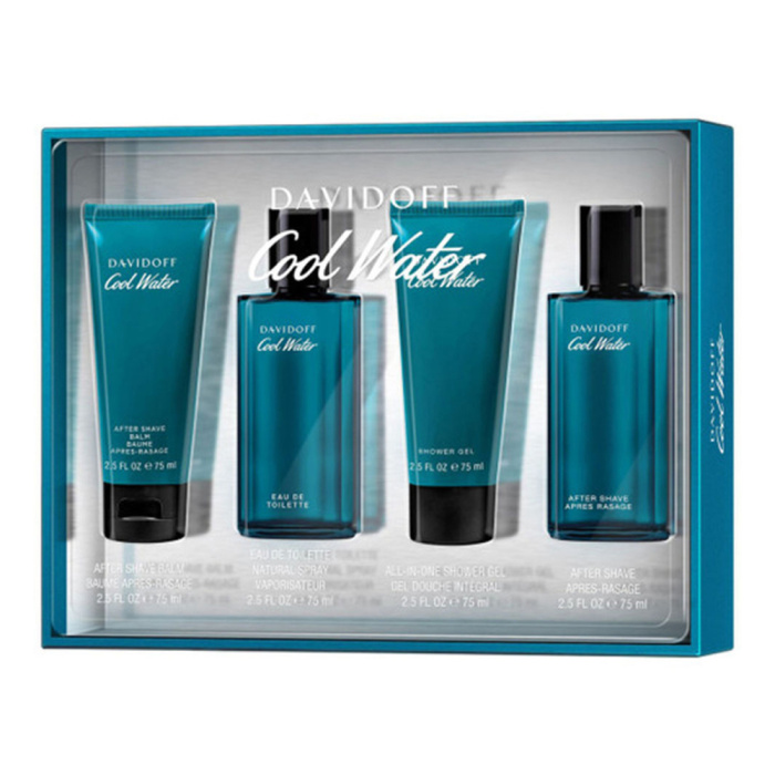 DAVIDOFF COOL WATER (M) SET EDT 75ML + AS 75ML + SG 75ML + ASB 75ML