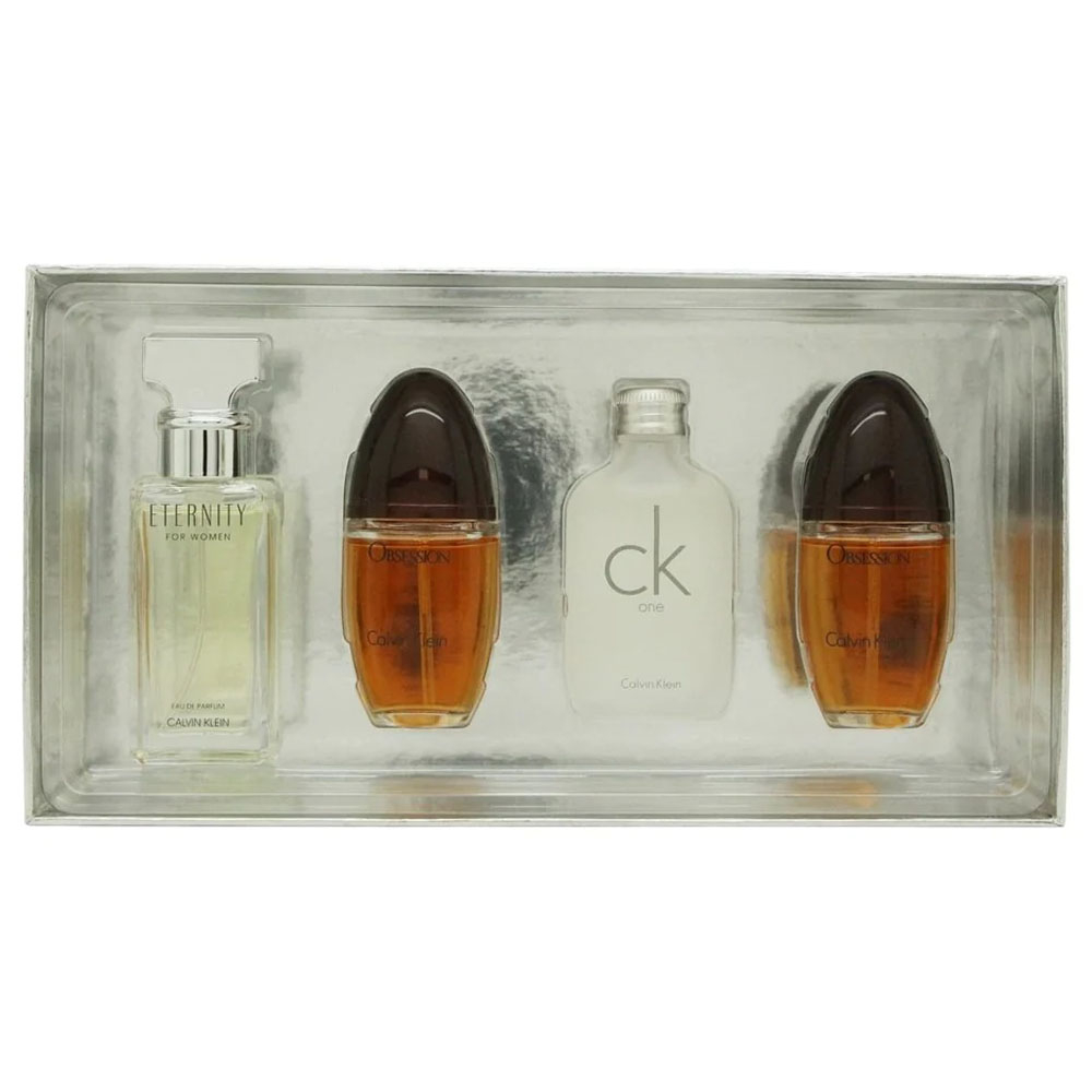 CALVIN KLEIN (W) MINI SET EDP 4 X 15ML (OBSESSION + ETERNITY + OBSESSION) + (EDT