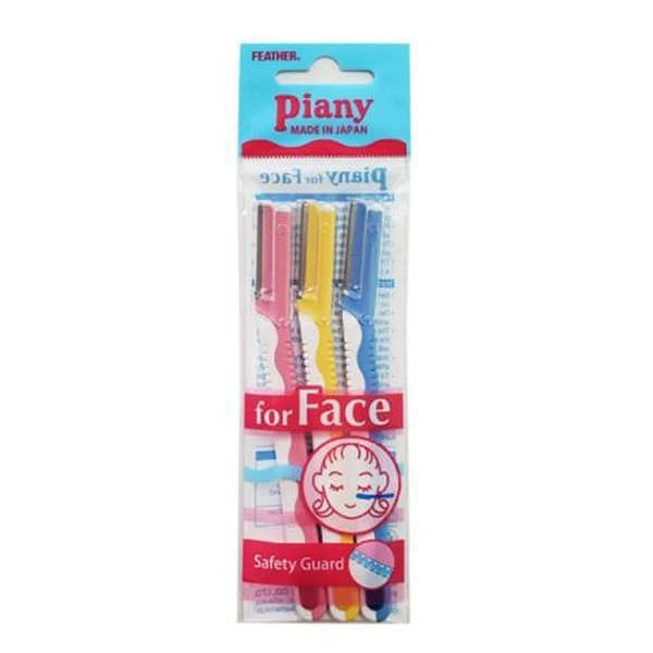 Feather Facial Hair Razors Multicolor - 3 Pieces